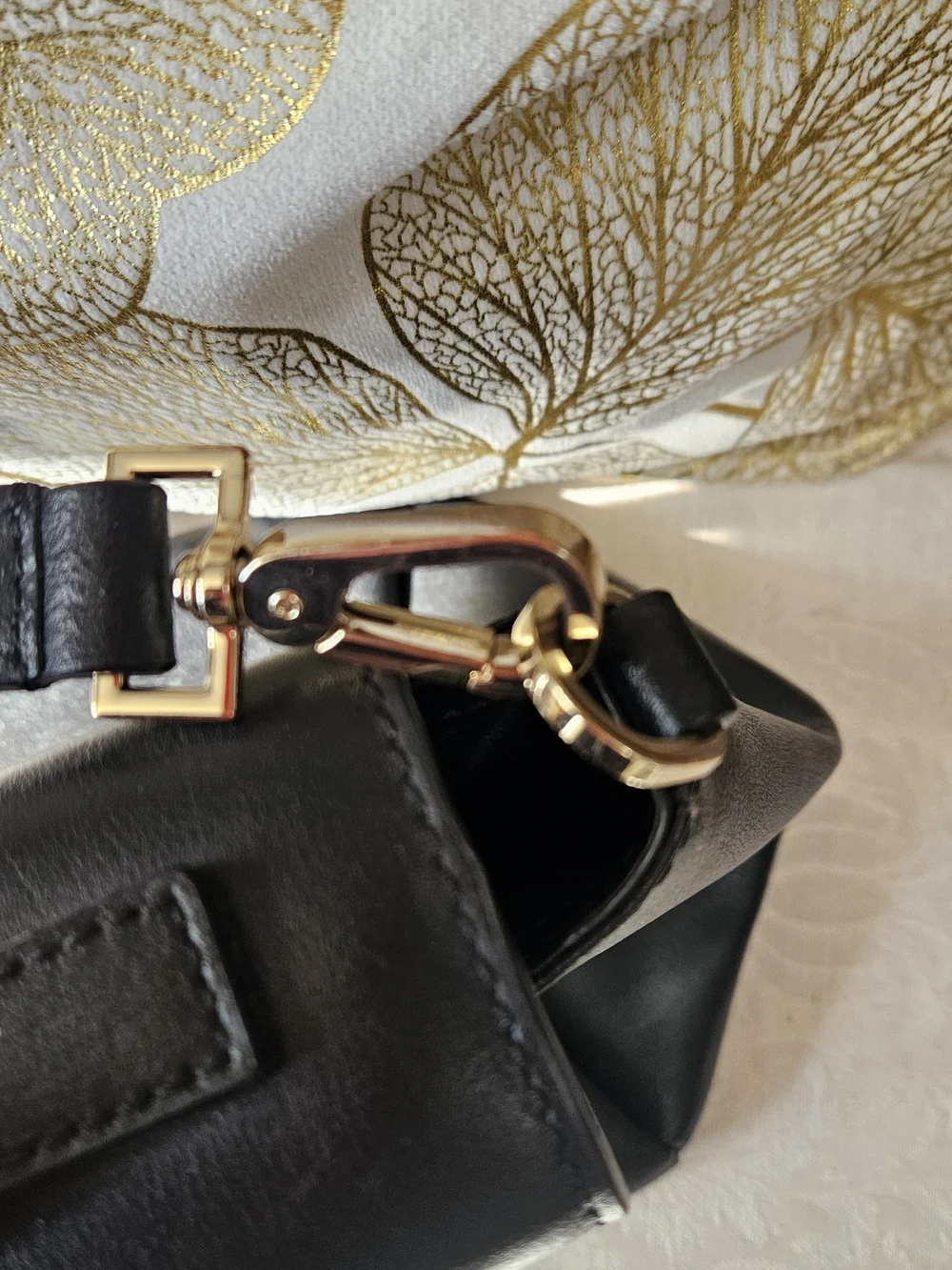 kate spade Black Leather Top-Handle Satchel with Gold Accent